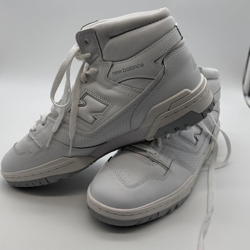 New Balance 650 White Grey High Top Basketball Sneakers BB650RWW Mens 12